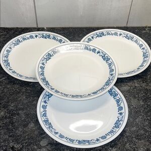 BLUE ONION OR OLD TOWN BLUE 8.5” salad plates. Set of 4.